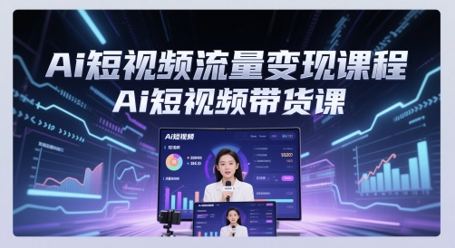 Ai短视频流量变现课程，Ai短视频带货课-副业库