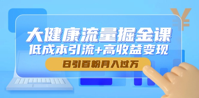 （14811期）大健康流量掘金课，低成本引流+高收益变现，日引百粉月入过万-副业库