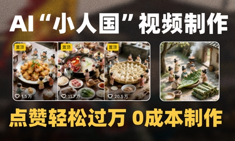 爆款1000W+播放微缩景观迷你小人国AI视频0成本制作全流程教学-副业库