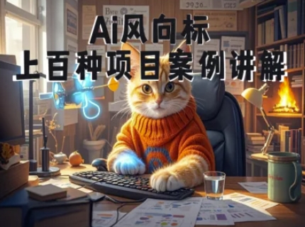 Ai风向标-附100种项目案例玩法-0基础小白到大神ai视频商业应用教学-副业库
