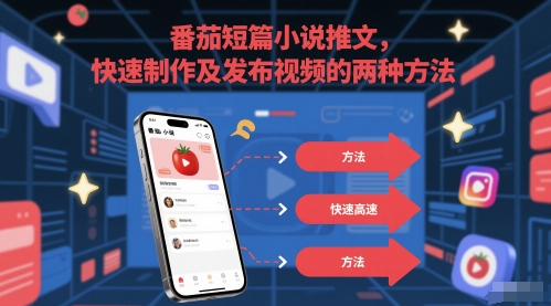 番茄短篇小说推文，快速制作及发布视频的两种方法-副业库