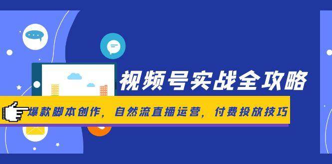 视频号实战全攻略，爆款脚本创作，自然流直播运营，付费投放技巧-副业库