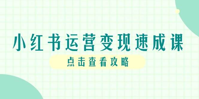 小红书运营变现速成课，账号搭建到暴力起号，个人IP全流程指南-副业库