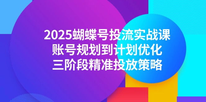 （14987期）2025蝴蝶号投流实战课，账号规划到计划优化，三阶段精准投放策略-副业库