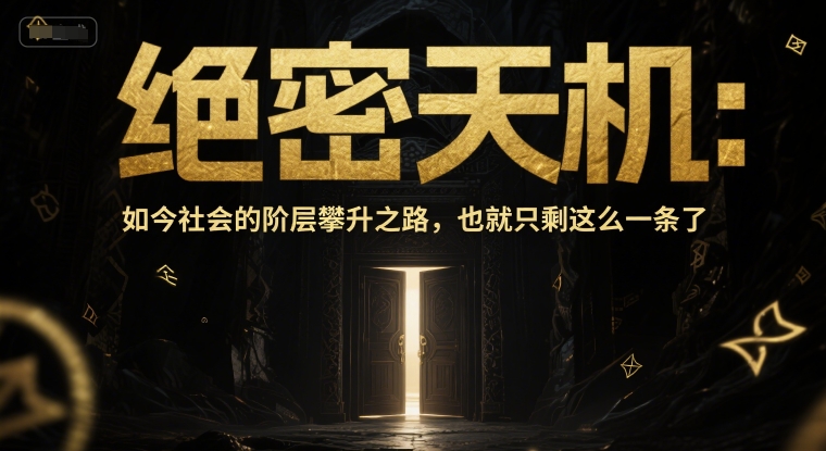 付费文章：绝密天机：如今社会的阶层攀升之路，也就只剩这么一条了-副业库