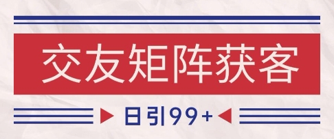 小红书某音交友赛道引流获客 自热矩阵日引200+-副业库