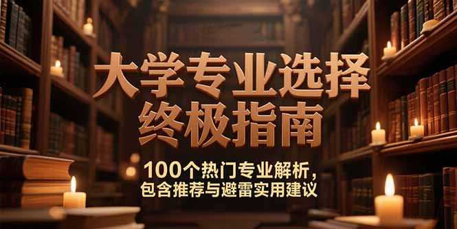 付费文：大学专业选择终极指南,100个热门专业解析,包含推荐与避雷实用建议-副业库