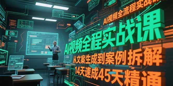 AI视频全流程实战课，从文案生成到案例拆解，14天速成45天精通-副业库