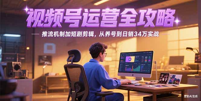 2025视频号运营全攻略，推流机制加短剧剪辑，从养号到日销34万实战-副业库