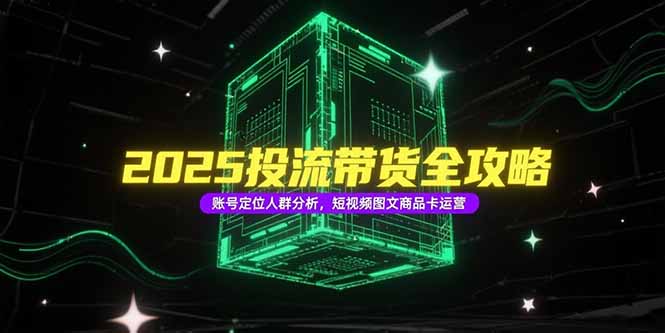 2025投流带货全攻略，账号定位人群分析，短视频图文商品卡运营-副业库