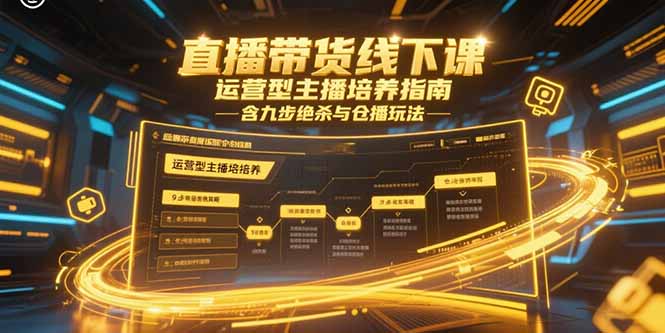 直播带货线下课，运营型主播培养指南，含九步绝杀与仓播玩法-副业库