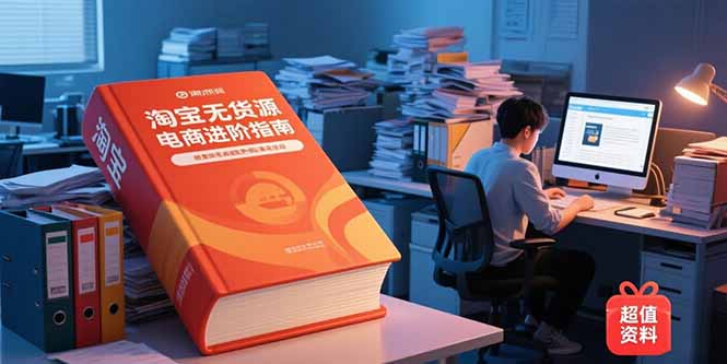 淘宝无货源电商进阶指南，包含新人课、进阶课，配套资料，蓝海选品等-副业库