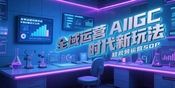 全域运营AIGC时代新玩法，文案封面设计公式，短视频运营SOP-副业库